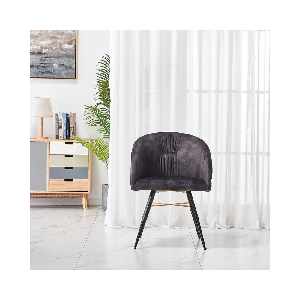 LUX Velvet Dining Chair with Metal Legs - Perfect for Dining Room Living Room