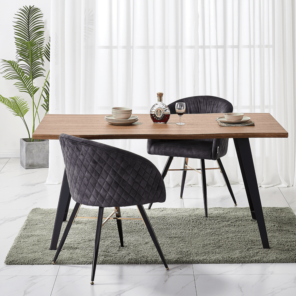 LUX Velvet Dining Chair with Metal Legs - Perfect for Dining Room Living Room