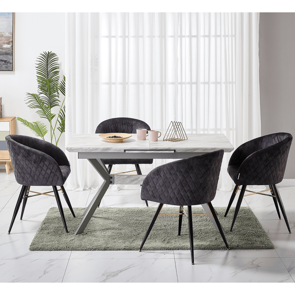 LUX Velvet Dining Chair with Metal Legs - Perfect for Dining Room Living Room