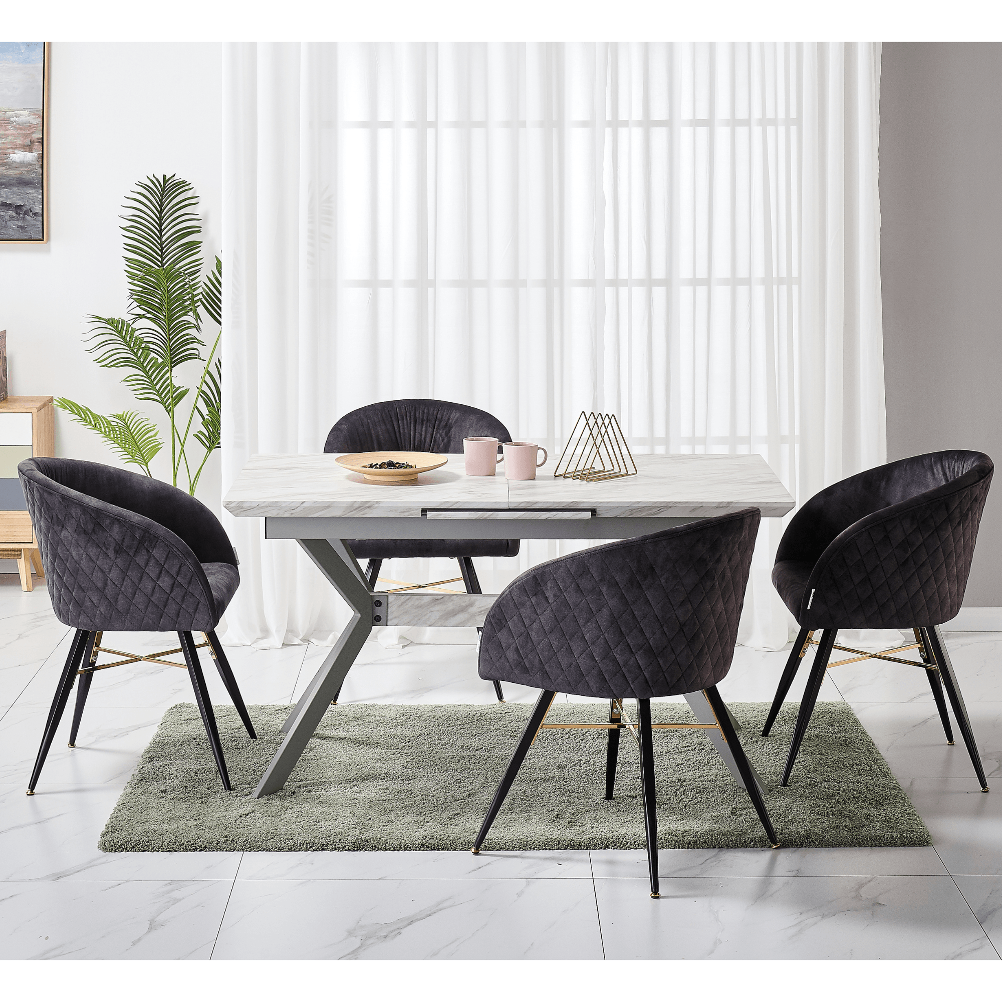 LUX Velvet Dining Chair with Metal Legs - Perfect for Dining Room Living Room