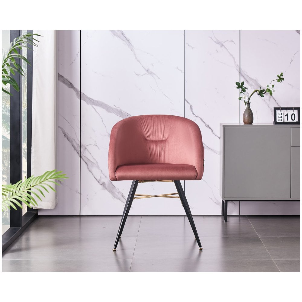 LUX Velvet Dining Chair with Metal Legs - Perfect for Dining Room Living Room