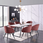 LUX Velvet Dining Chair with Metal Legs - Perfect for Dining Room Living Room