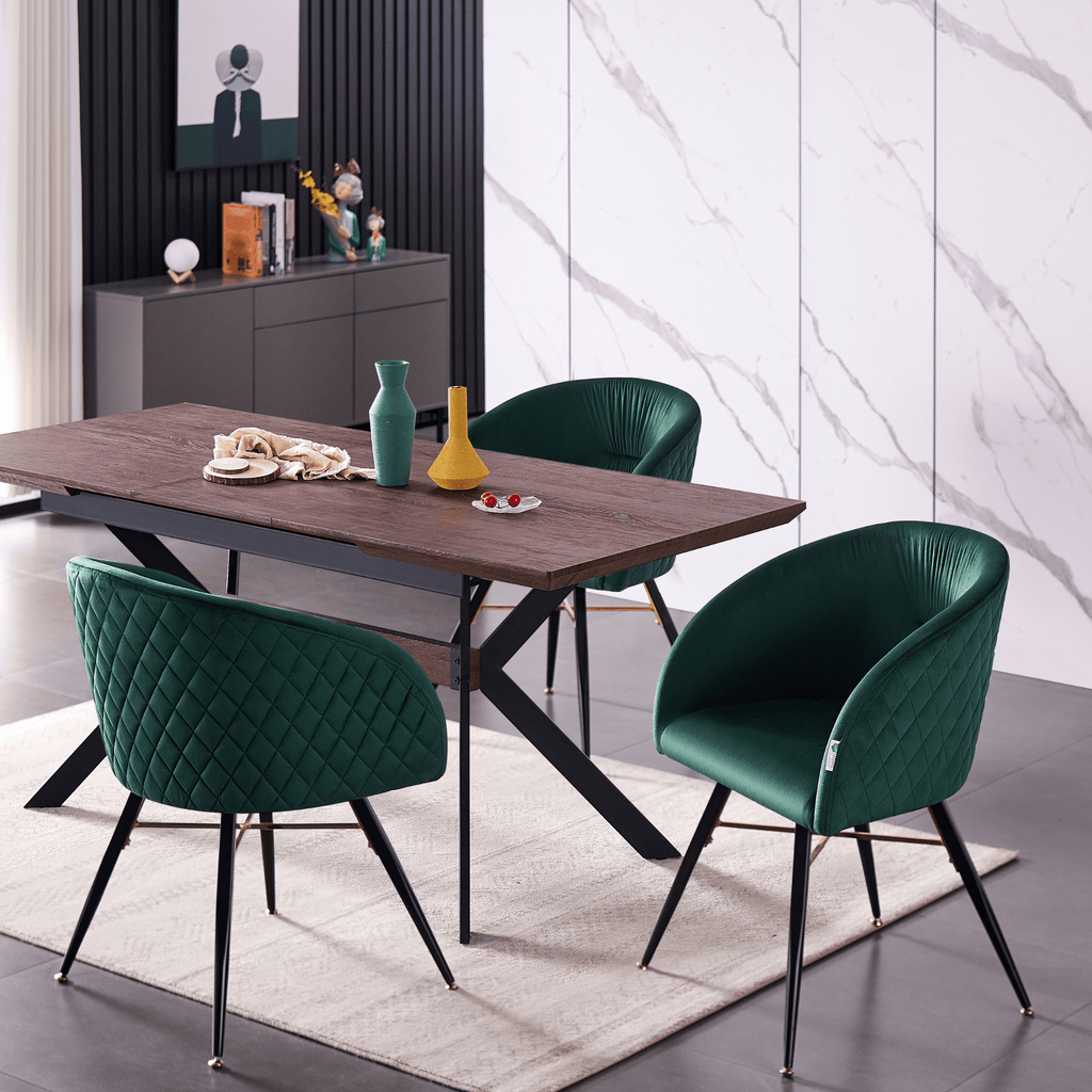 LUX Velvet Dining Chair with Metal Legs - Perfect for Dining Room Living Room