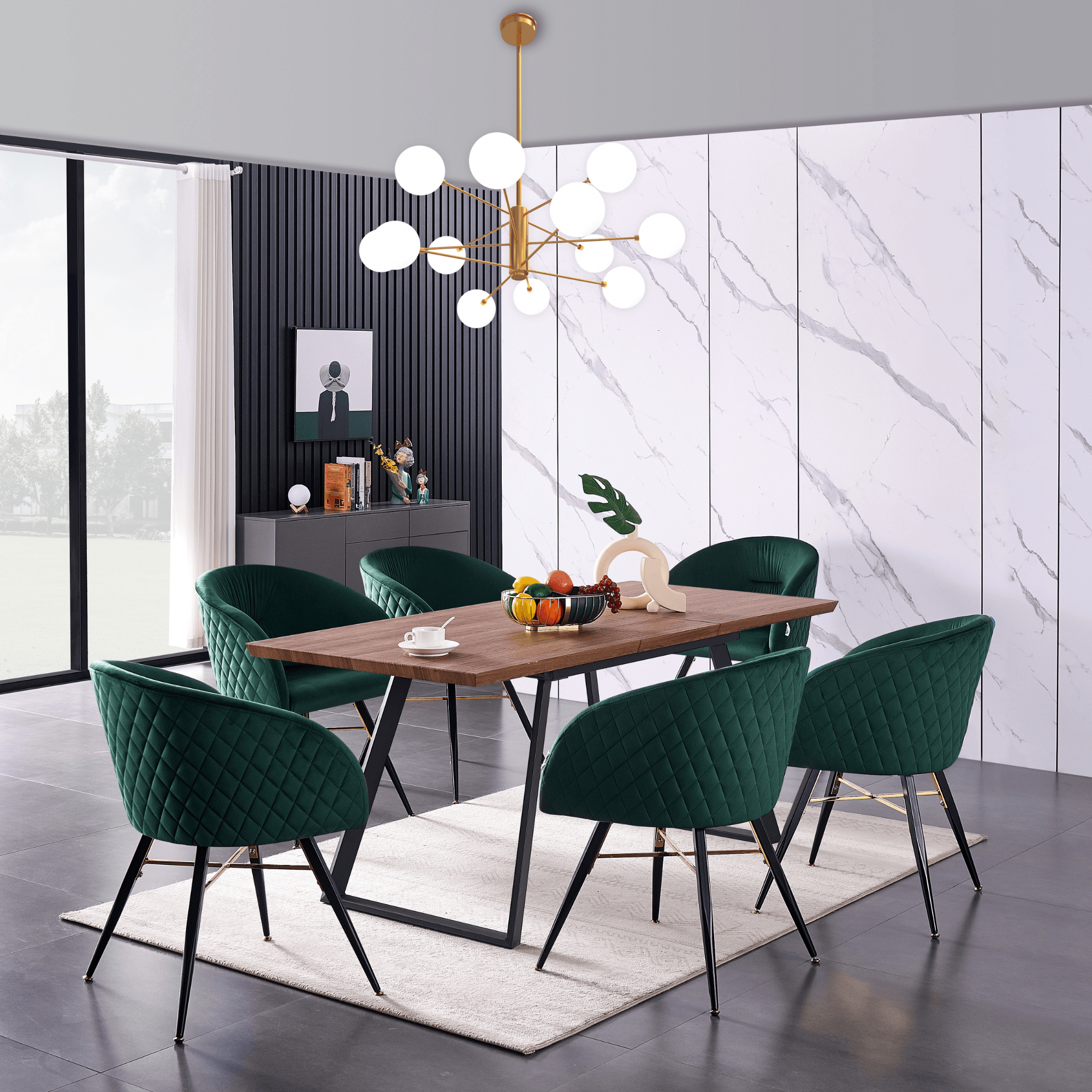 LUX Velvet Dining Chair with Metal Legs - Perfect for Dining Room Living Room