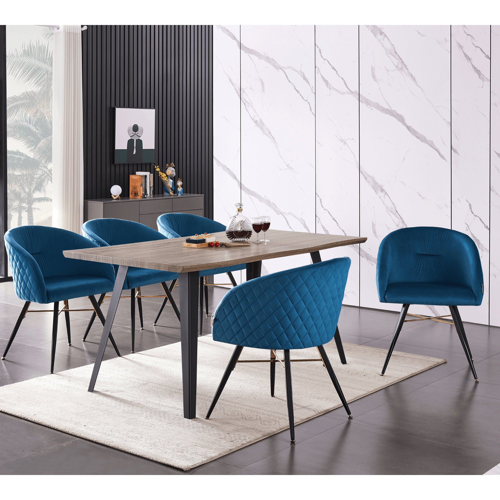 LUX Velvet Dining Chair with Metal Legs - Perfect for Dining Room Living Room