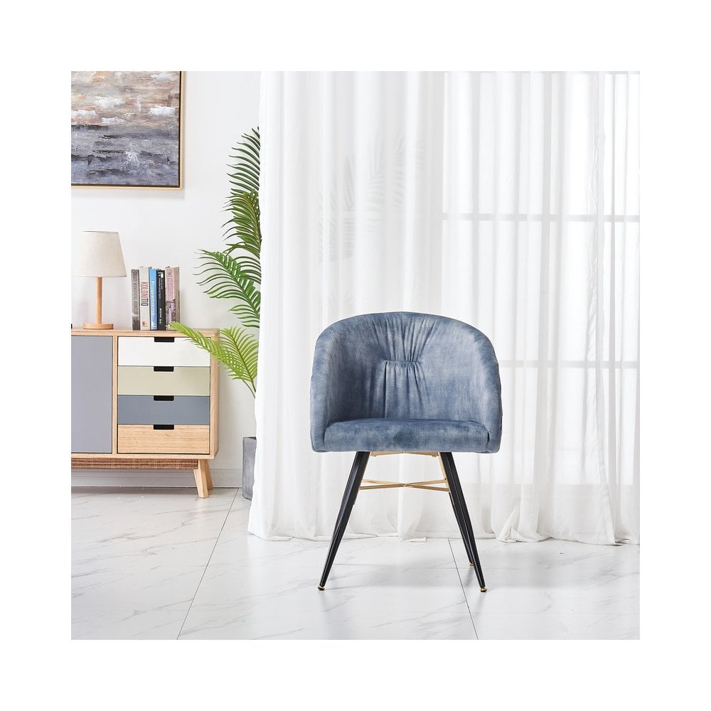 LUX Velvet Dining Chair with Metal Legs - Perfect for Dining Room Living Room