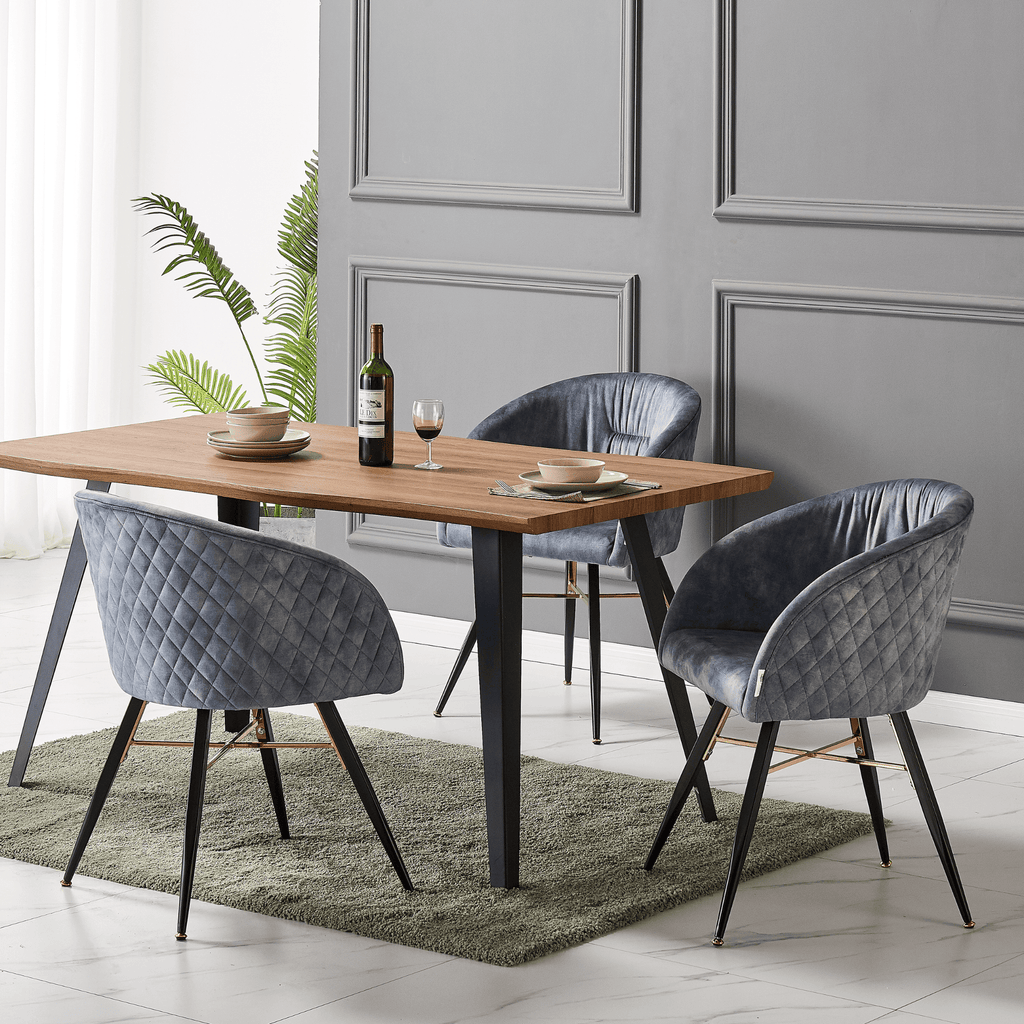 LUX Velvet Dining Chair with Metal Legs - Perfect for Dining Room Living Room