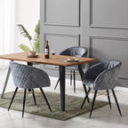 LUX Velvet Dining Chair with Metal Legs - Perfect for Dining Room Living Room