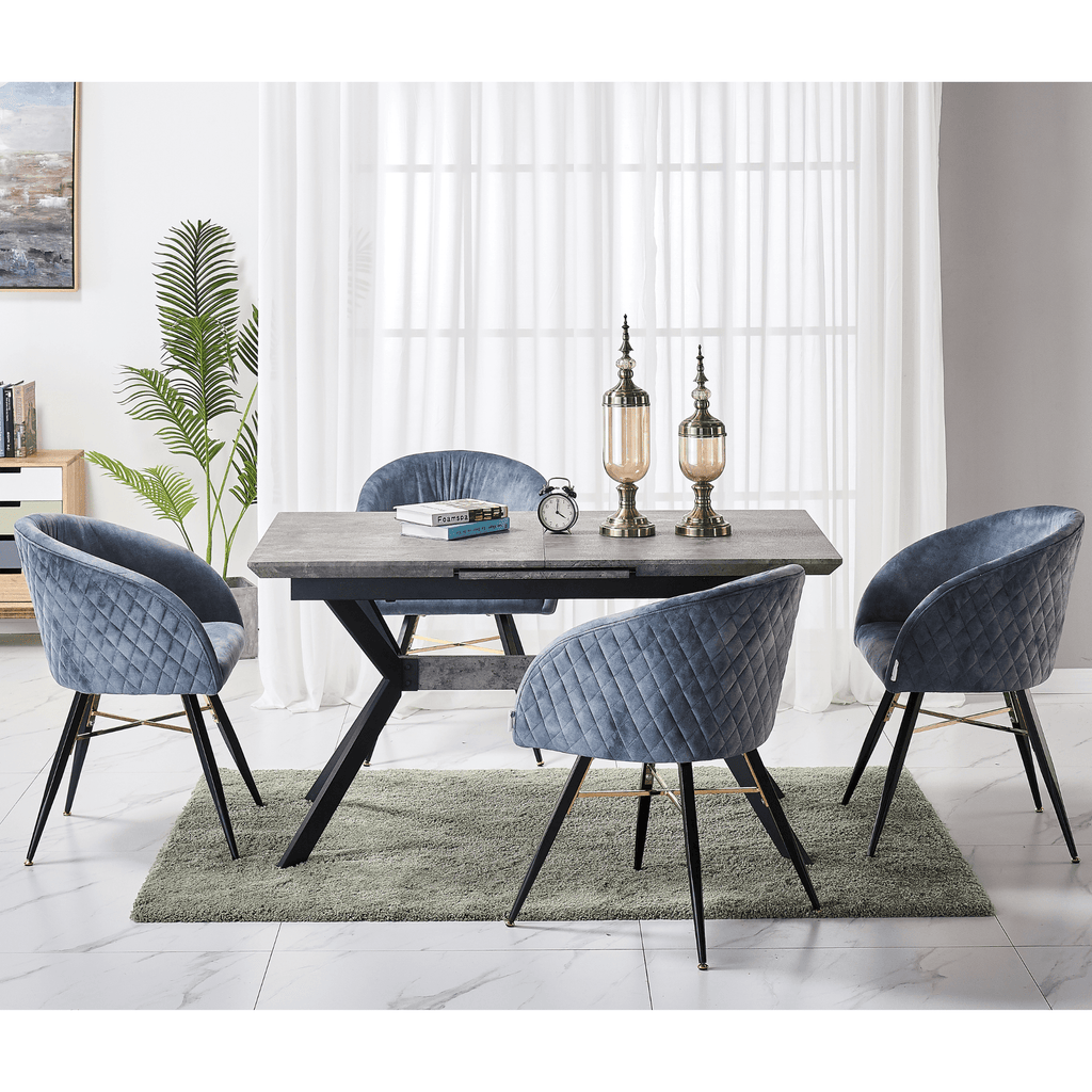 LUX Velvet Dining Chair with Metal Legs - Perfect for Dining Room Living Room