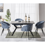 LUX Velvet Dining Chair with Metal Legs - Perfect for Dining Room Living Room