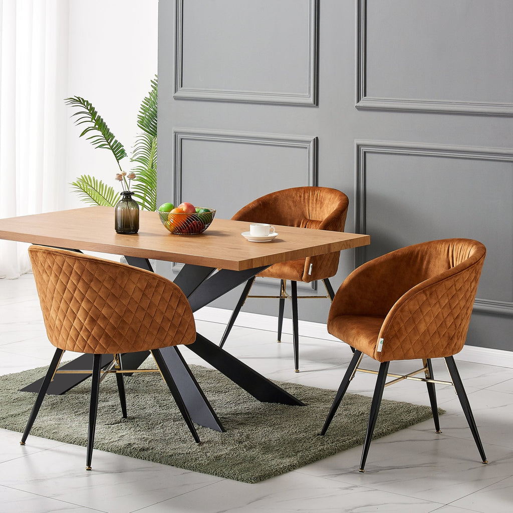 LUX Velvet Dining Chair with Metal Legs - Perfect for Dining Room Living Room