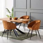 LUX Velvet Dining Chair with Metal Legs - Perfect for Dining Room Living Room
