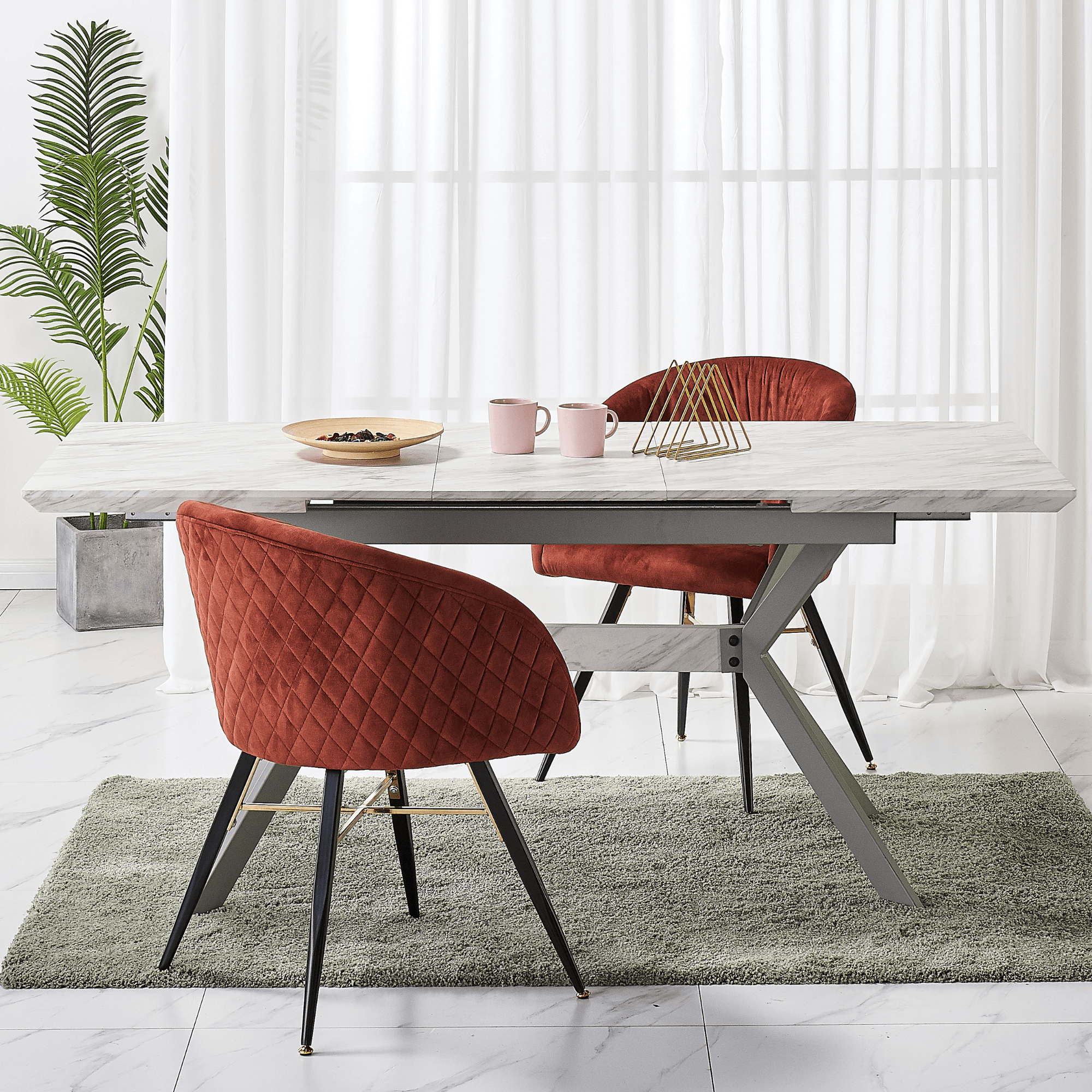 LUX Velvet Dining Chair with Metal Legs - Perfect for Dining Room Living Room