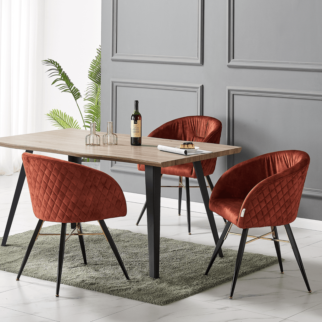 LUX Velvet Dining Chair with Metal Legs - Perfect for Dining Room Living Room