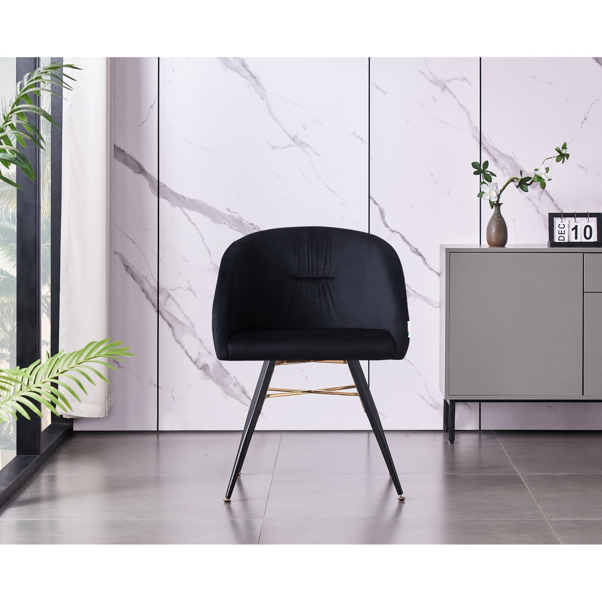 LUX Velvet Dining Chair with Metal Legs - Perfect for Dining Room Living Room