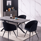 LUX Velvet Dining Chair with Metal Legs - Perfect for Dining Room Living Room
