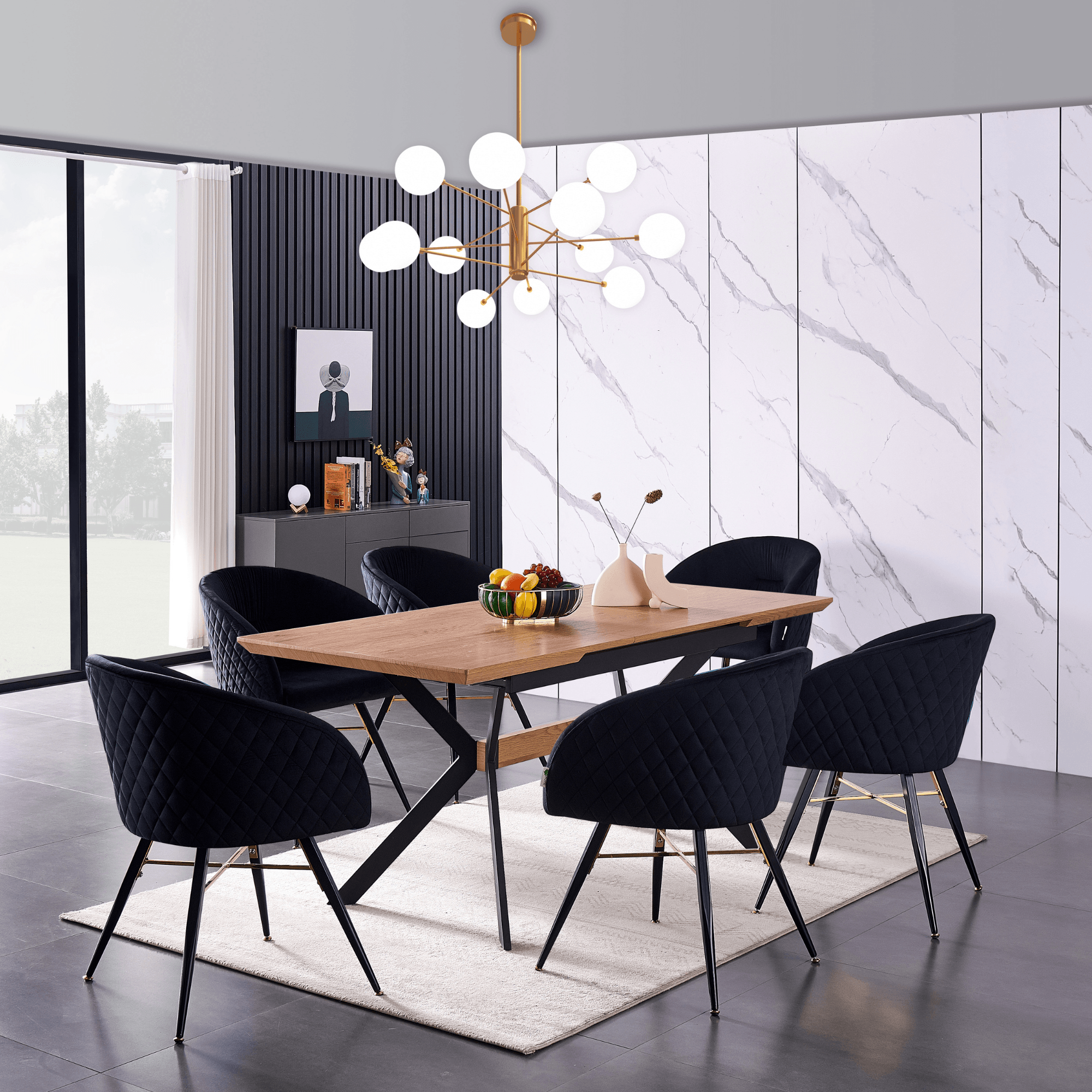 LUX Velvet Dining Chair with Metal Legs - Perfect for Dining Room Living Room