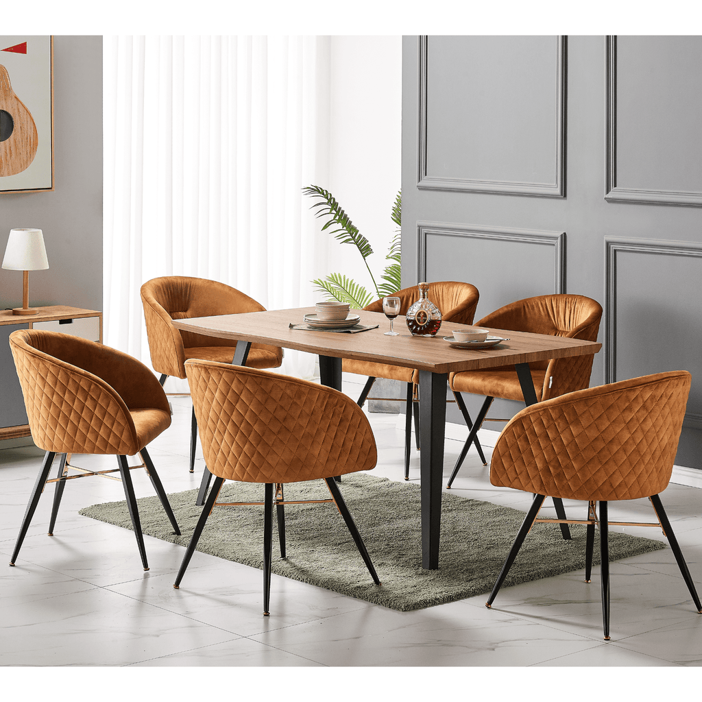 LUX Velvet Dining Chair with Metal Legs - Perfect for Dining Room Living Room