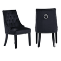 LUX Velvet Dining Chair Set of 2 Black set of 2