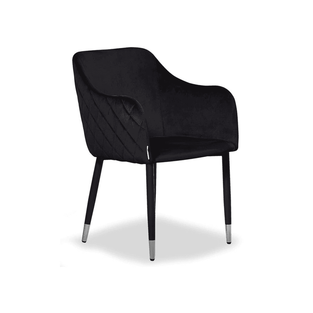 LUX velvet dining chair Black Single