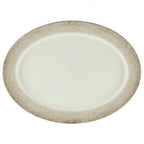Jazz Oval Melamine Platter with Crackle-Finished Border