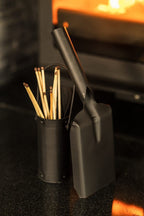 Fireside Coal Bucket & Match Canister - Black