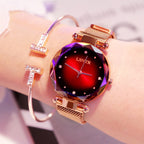 Rose Gold Watch with Starry Sky Design