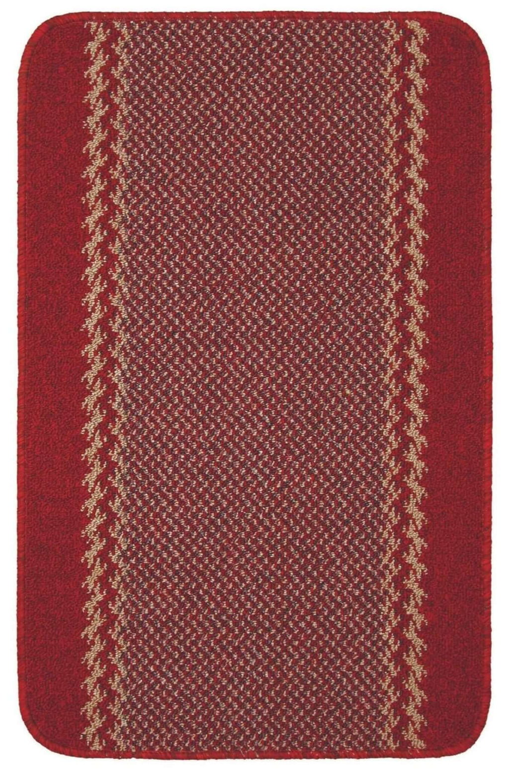 Washable Designer Bordered Red Rug