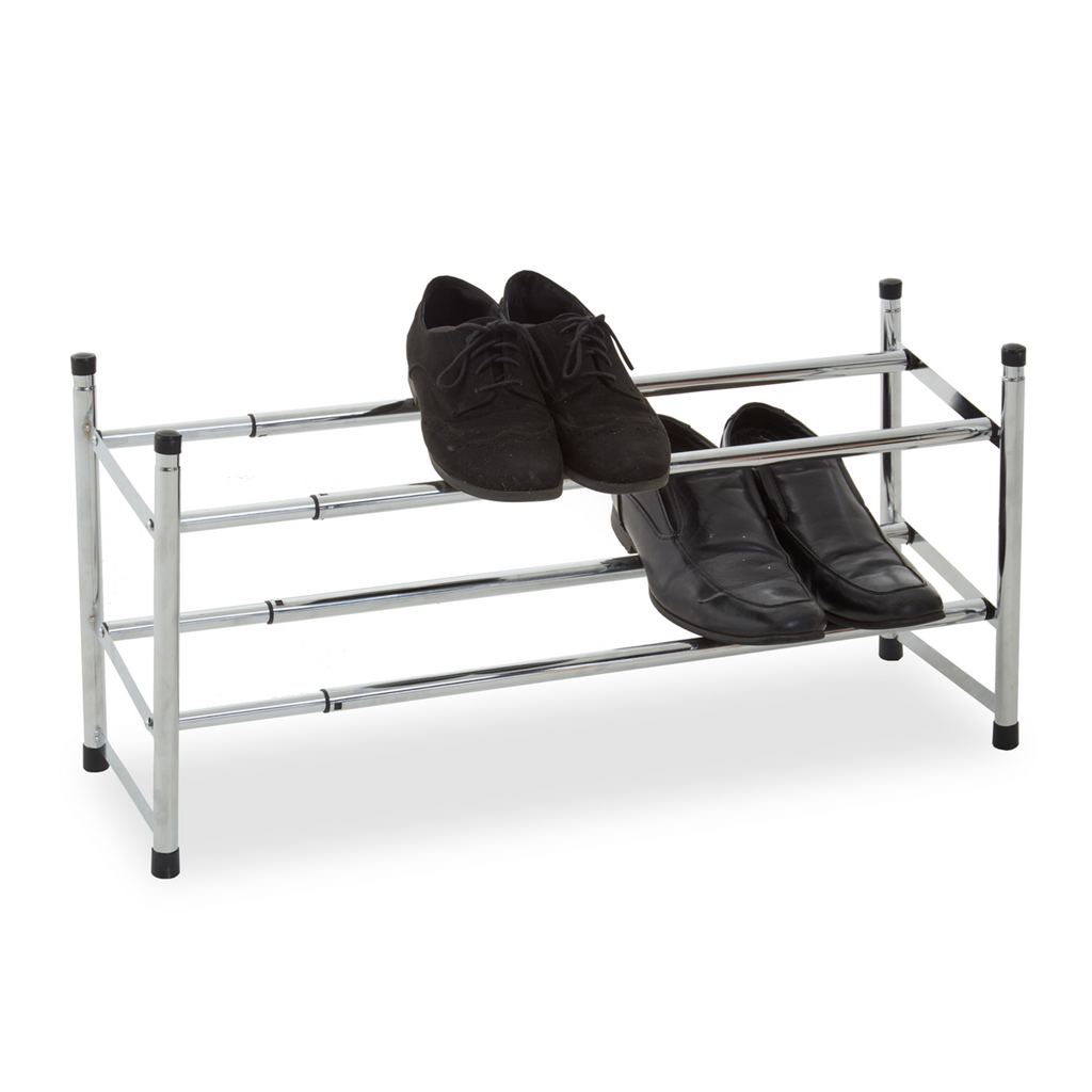 Extendable and Stackable 2 Tier Shoe Rack