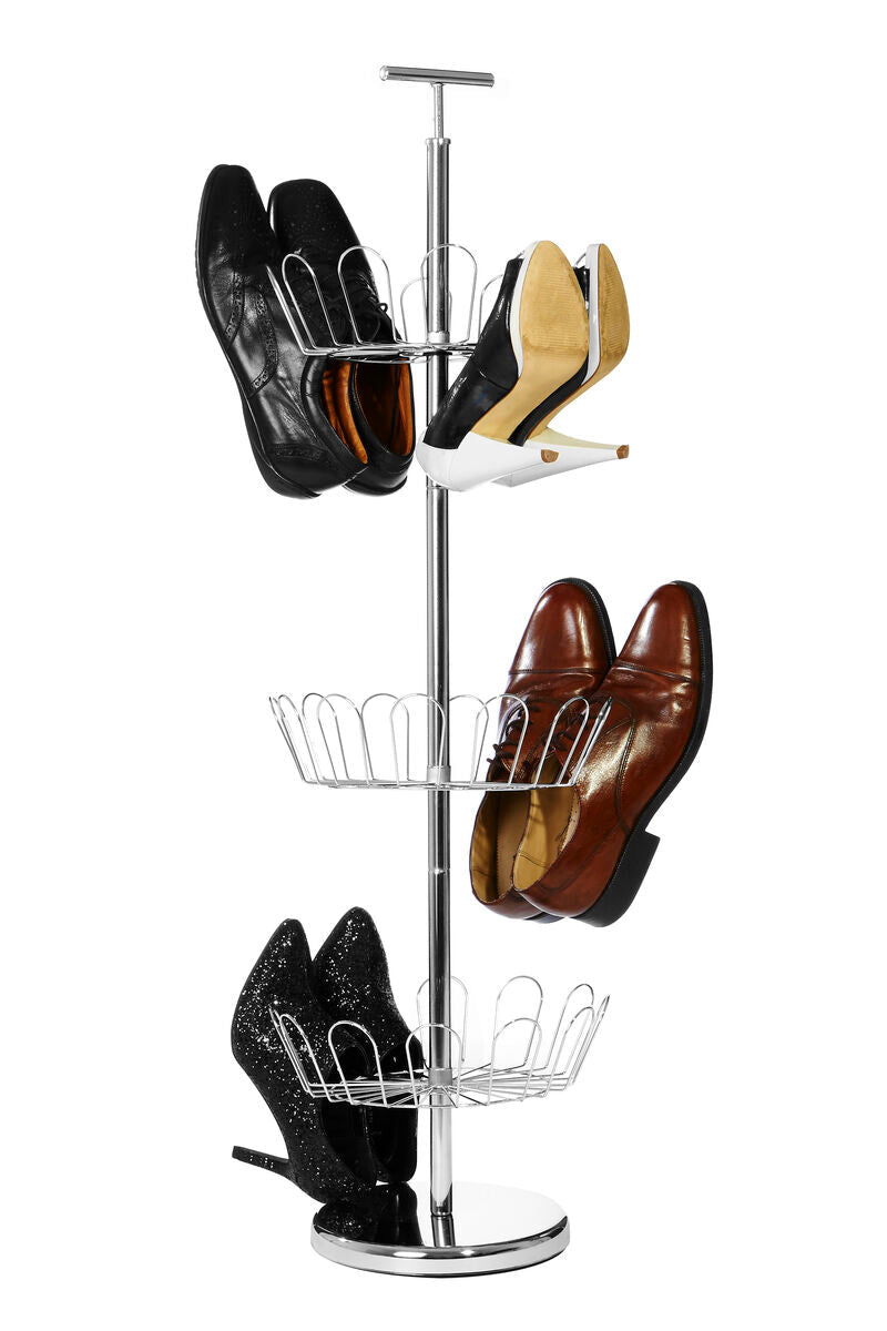 Revolving Silver Shoe Stand