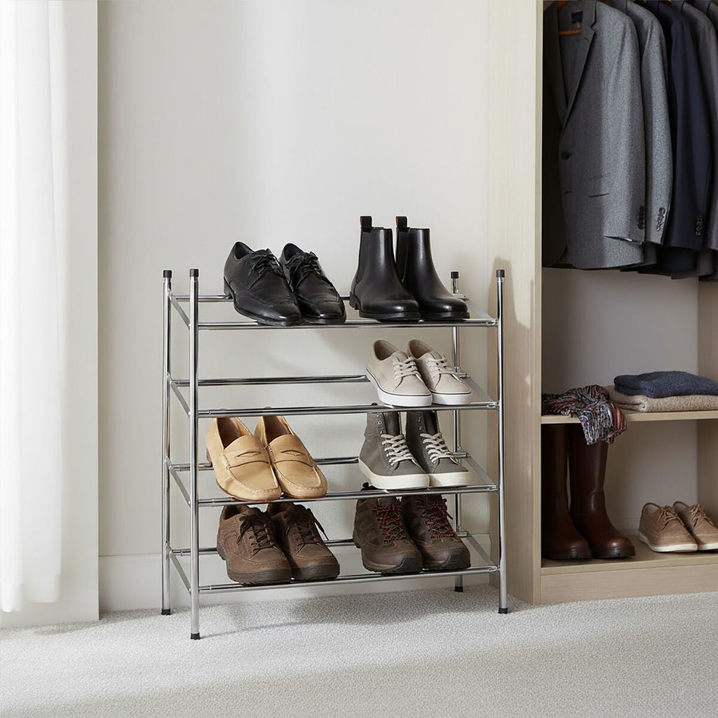 Extendable and Stackable 4 Tier Shoe Rack
