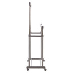 Grey and Chrome Finish Double Clothes Hanging Rail with Wheels