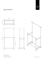 Grey and Chrome Finish Double Clothes Hanging Rail with Wheels