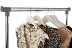 Grey and Chrome Finish Double Clothes Hanging Rail with Wheels