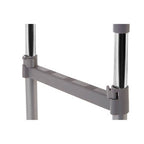 Grey and Chrome Finish Double Clothes Hanging Rail with Wheels