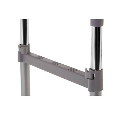 Grey and Chrome Finish Double Clothes Hanging Rail with Wheels