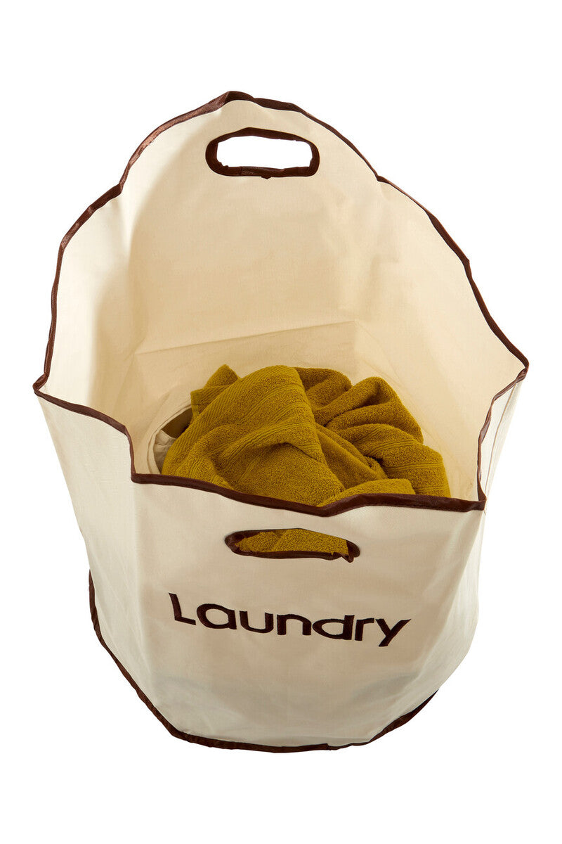 Cream Polyester Laundry Bag