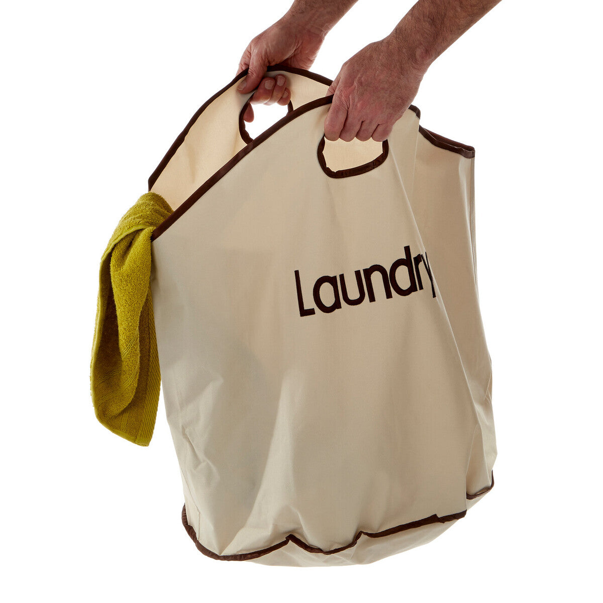 Cream Polyester Laundry Bag