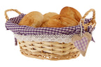 Willow Bread Basket with Purple Gingham Lining
