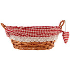 Willow Bread Basket with Red Gingham Lining