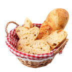 Red Gingham Lining Round Willow Bread Basket
