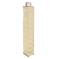 Cream Brown Trim 10 Section Hanging Shoe Organiser