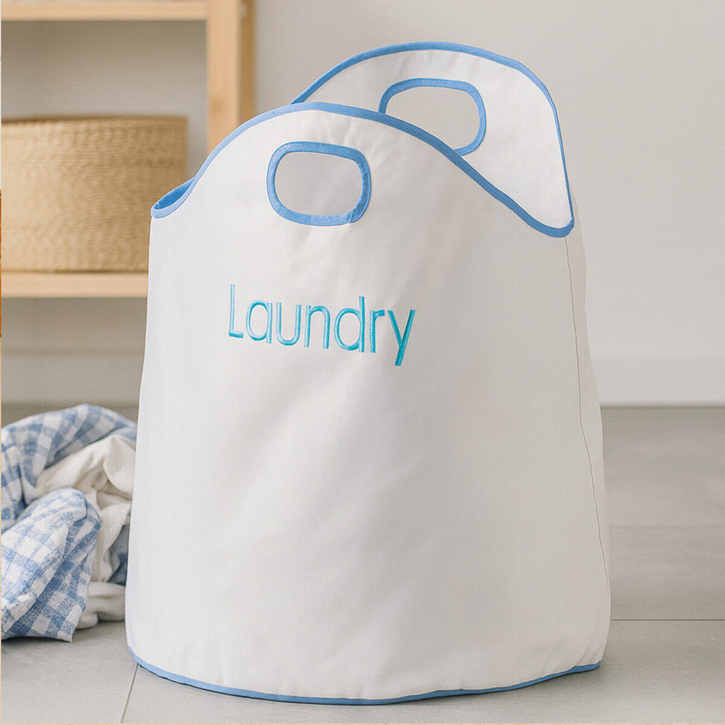 White and Blue Laundry Bag