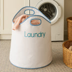 White and Blue Laundry Bag