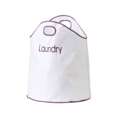 White and Purple Laundry Bag