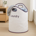 White and Purple Laundry Bag