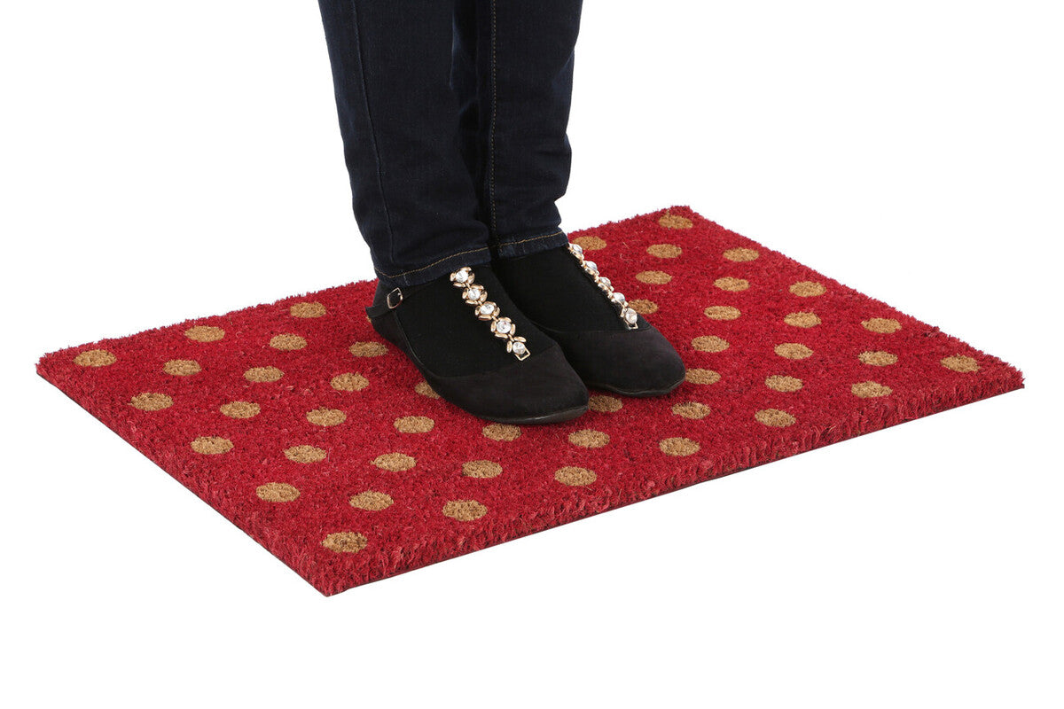 Polka Dot Coir Doormat