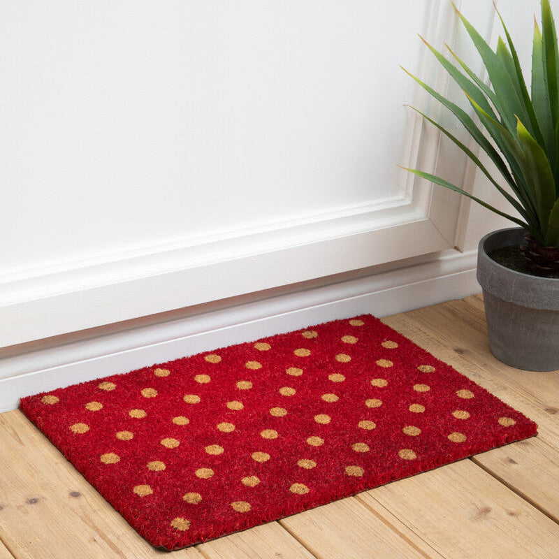 Polka Dot Coir Doormat