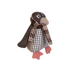 Small Brown Check Penguin Door Stop