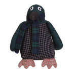 Large Green Check Penguin Door Stop